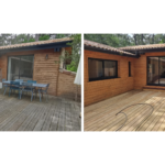 Une terrasse, avant et après la prestation en aérogommage de Eole aérogommage.